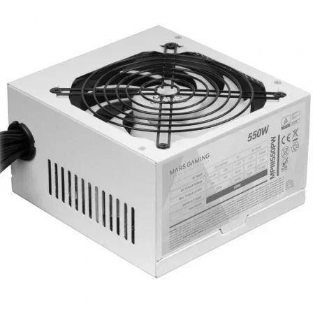 MARS GAMING Fuente Alimentación 550W MPIII550P PFC Activo 85+ Eficiencia Ventilador 12cm ATX No Modular MARS GAMING Fuente Alimentación 550W MPIII550P PFC Activo 85+ Eficiencia Ventilador 12cm ATX No Modular